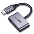 Adaptér USB-C UGREEN 2-in-1 a audio USB-C-1.5A (Otevřená krabice - Hromadné vyhovující) - šedá