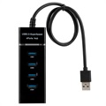 Universal 4 -Port Superspeed USB 3.0 Hub - Black