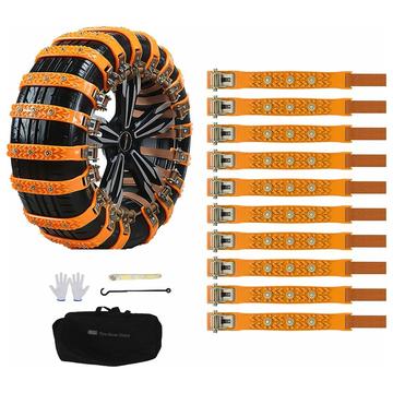 Universal Car Tire Snow Chains for SUV, Truck and Off-Road Vehicles - 10 Pcs.