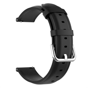 Universal Smartwatch Leather Strap - 22mm - Matte Black
