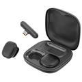 V36 Mini AI Noise Cancelling Wireless Lavalier Microphone with USB-C Receiver & Charging Case - Black