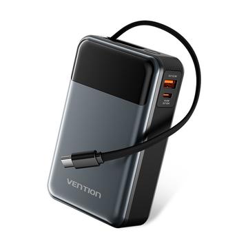 Vention FHYB0 20000mAh Power Bank with Integrated USB-C Cable - 65W
