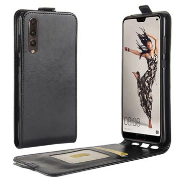 Huawei P20 Pro Vertical Flip pouzdro se slotem karty - černá
