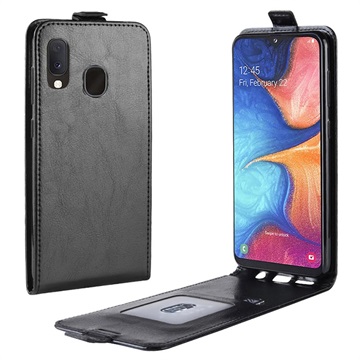 Samsung Galaxy A20E Vertical Flip pouzdro s slotem karty - černá