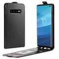 Samsung Galaxy S10 Vertical Flip pouzdro se slotem karty - černá
