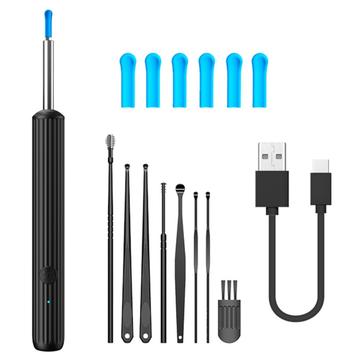 Visual Ear Cleaning Endoscope with LED Light - Black