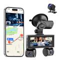 W3 Four Lens WiFi Dash Cam and Rear Camera - 2K Night Vision, GPS, Collision Detection - Black