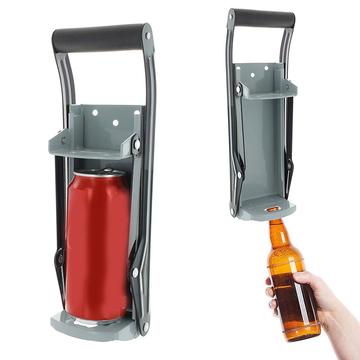 Wall-Mounted Can-Crusher & Bottle-Opener - Grey