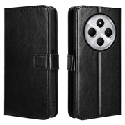 Xiaomi Redmi 14C/14R/Poco C75 Wallet Case with Magnetic Closure - Black