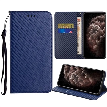 Samsung Galaxy S22 5g peněženka - uhlíkové vlákno - modrá