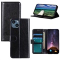 iPhone 14 Wallet Case with Magnetic Closure - Black