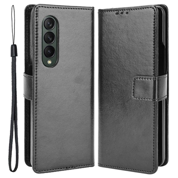 Samsung Galaxy Z Fold4 Pouzdro na Peněženku s Kapsou na Kartu - Černá