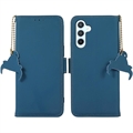 Samsung Galaxy A34 5G Kožené Pouzdro na Peněženku s RFID - Modrý