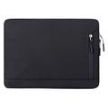Water Resistant Elegant Oxford Laptop Sleeve w. Side Pocket - 14.6" - Black