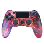 Bezdrátový herní ovladač Gamepad pro PS4 Game Joystick s reproduktorem a stereofonním konektorem pro sluchátka - Červená hvězdná obloha