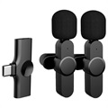 Wireless Lavalier / Clip -on mikrofon pro smartphone - USB -C - černá