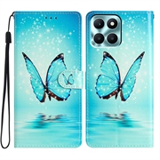 Honor X6c Wonder Series Wallet Case - Blue Butterfly