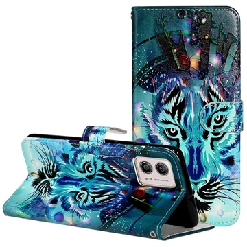 Wonder Série Motorola Moto G73 Pouzdro na Peněženku - Vlk