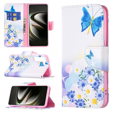 Wonder Series Samsung Galaxy S22 5G peněženka - Blue Butterfly