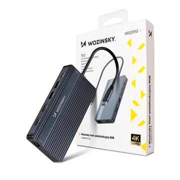 Wozinsky WDS03Y5S 14-in-1 USB-C Hub with Support for Three Monitors - Grey