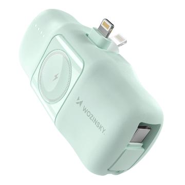 Wozinsky WF16-YLS 5000mAh Lightning Power Bank with Built-in USB-C Cable & Apple Watch Charger - 15W