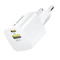 Wozinsky WWCEAC 33W GaN Dual-Port Wall Charger - USB-A, USB-C - White