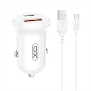 XO CC69 30W Dual-Port Car Charger with USB-C Cable