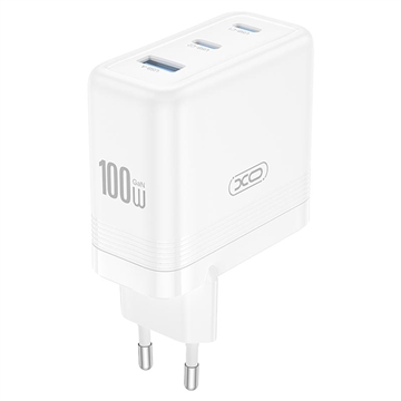 XO CE35 100W PD Wall Charger - 2x USB-C & USB-A - White