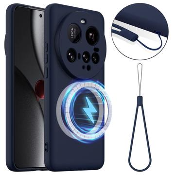 Tekuté silikonové pouzdro pro Xiaomi 15 Ultra – kompatibilní s MagSafe – Tmavě modrá