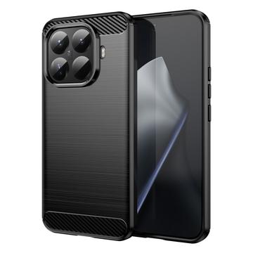 Xiaomi 15T Pro Brushed TPU Case - Carbon Fiber - Black