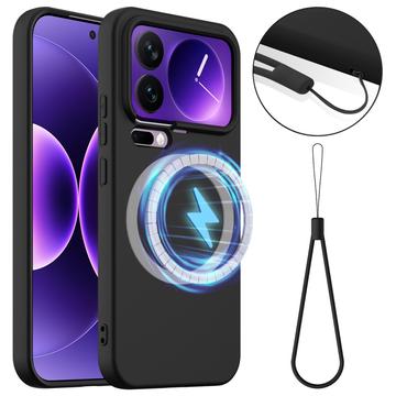 Tekuté silikonové pouzdro pro Xiaomi 17 Pro – kompatibilní s MagSafe – Černé