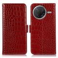 Crocodile Série Xiaomi Poco F7 Pro Kožené Pouzdro na Peněženku s RFID