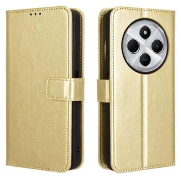 Xiaomi Redmi 14C/14R/Poco C75 Wallet Case with Magnetic Closure - Gold