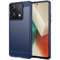 Xiaomi Redmi Note 13 Pouzdro z Kartáčovaného TPU - Uhlíkové Vlákno - Modrý