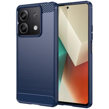 Xiaomi Redmi Note 13 Pouzdro z Kartáčovaného TPU - Uhlíkové Vlákno - Modrý