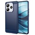 Xiaomi Redmi Note 14 Pouzdro z Kartáčovaného TPU - Uhlíkové Vlákno - Modrý