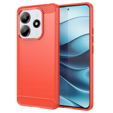 Xiaomi Redmi Note 14 Pouzdro z Kartáčovaného TPU - Uhlíkové Vlákno