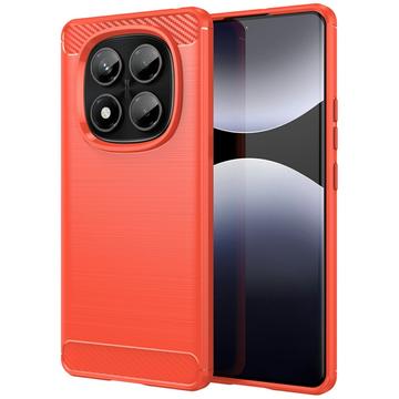 Xiaomi Redmi Note 14 Pro 4G Pouzdro z Kartáčovaného TPU - Uhlíkové Vlákno