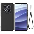 Xiaomi Redmi Note 14 Pro 5G, Poco X7 Liquid Silicone Case with Hand Strap - Black