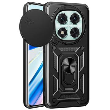 Xiaomi Redmi Note 14 Pro 5G/Poco X7 Rotary Ring Hybrid Case with Camera Shield - Black