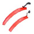 ZTTO ZT03 2Pcs Bike Fender Set Front+Rear Bike Mud Guard with Tail Light (with Installation Accessory) - Red