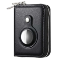 Zipper Wallet with Apple AirTag 1/2 Holder and RFID - Black