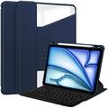 iPad Air 11 2024/2025 360 Rotating Smart Case with Bluetooth Keyboard - Dark Blue