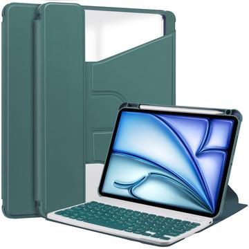 iPad Air 13 2024/2025 360 Rotating Smart Case with Bluetooth Keyboard - Blackish Green