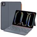iPad Pro 11 2024/2025 K07 Magnetic Leather Keyboard Case with Touchpad - Black
