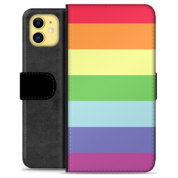 Prémiové peněženkové pouzdro iPhone 11 - Pride