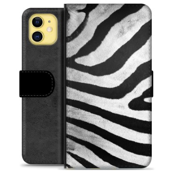 Prémiové peněženkové pouzdro iPhone 11 - Zebra