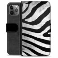 Prémiové peněženkové pouzdro iPhone 11 Pro Max - Zebra