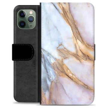 Prémiové peněženkové pouzdro iPhone 11 Pro - Elegant Mramor