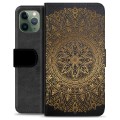 Prémiové peněženkové pouzdro iPhone 11 Pro - Mandala